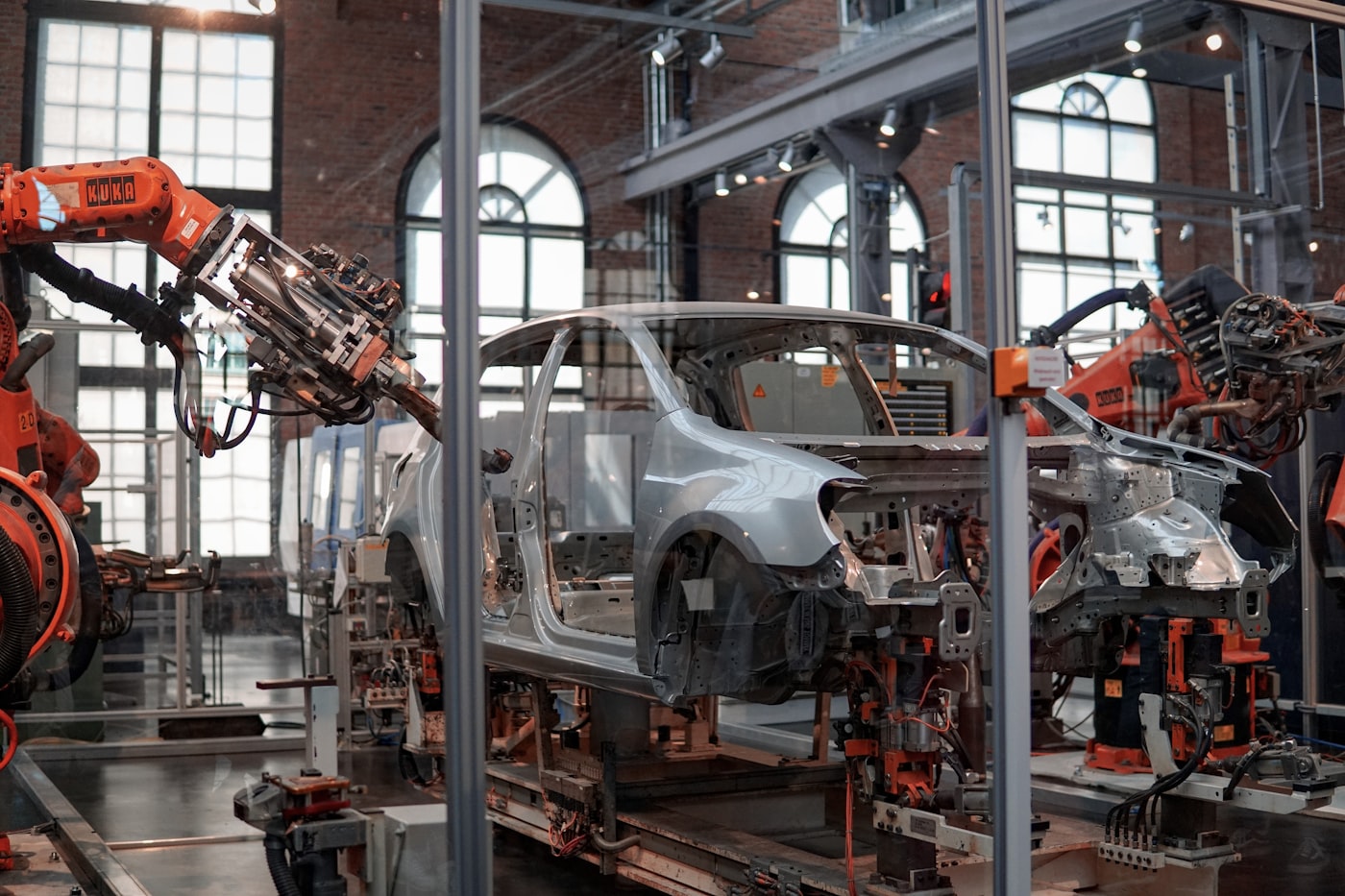 Automated production line in a modern factory