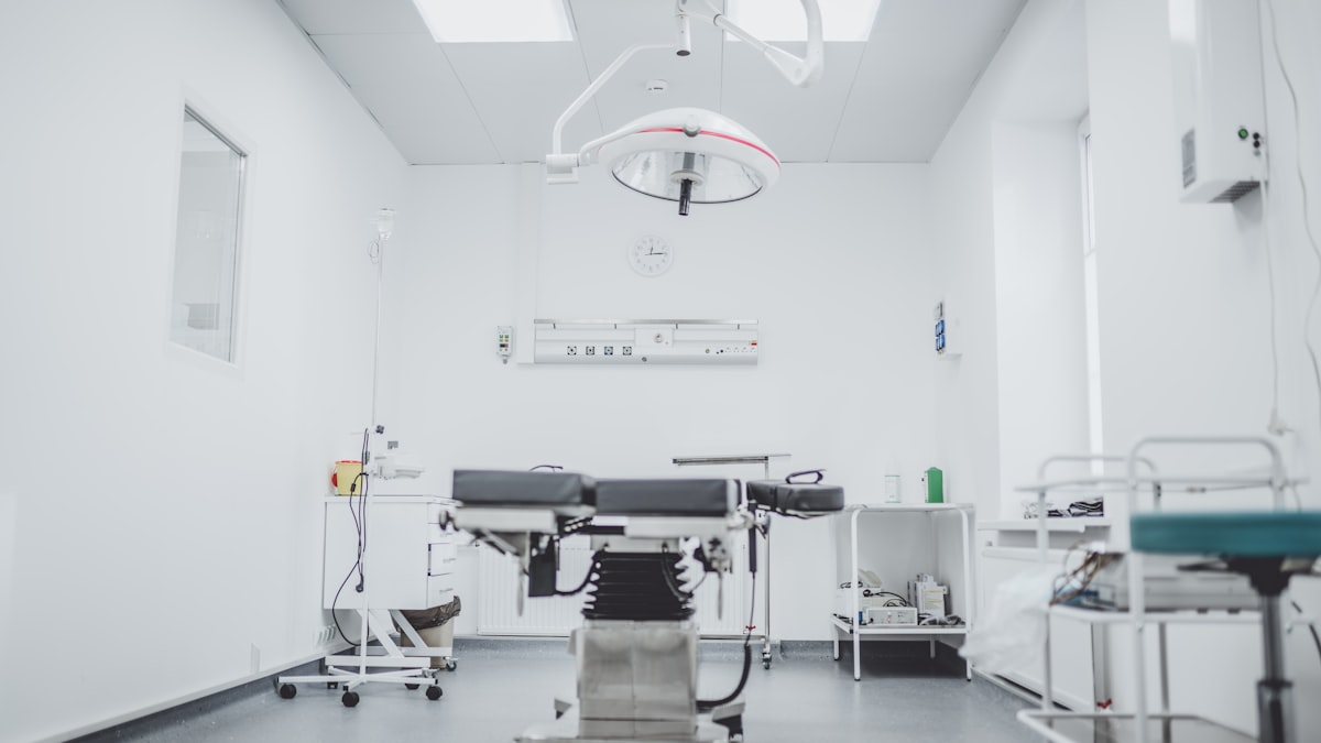 Clean, equipped medical treatment room