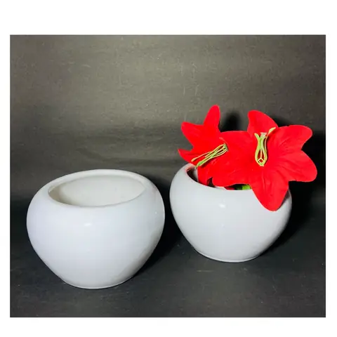 Big Apple, White pot — HV-WHT-025, H 10 × D 12.5 cm