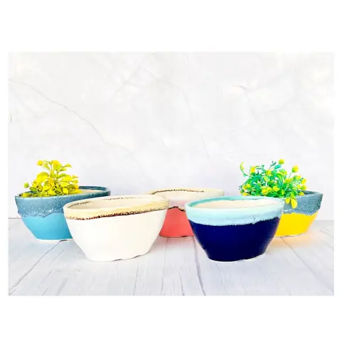 Boat Bonsai, Zimmerpflanzentopf — HV-IND-094, H 9 × D 10 × L 15 cm