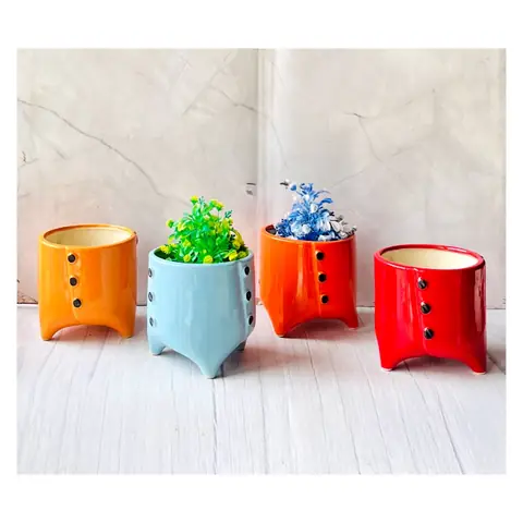 Jeans Pot, Zimmerpflanzentopf — HV-IND-115, H 15 × D 15 cm