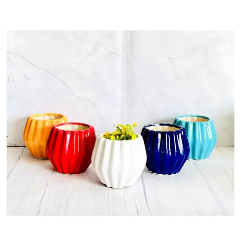 Damroo Pot, Zimmerpflanzentopf — HV-IND-127, H 14 × D 12,5 cm