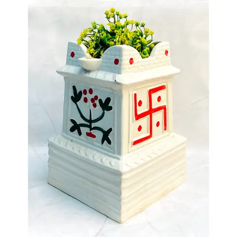 White XXXXL Tulsi, Zimmerpflanzentopf — HV-IND-159, H 35,5 × D 25,5 cm