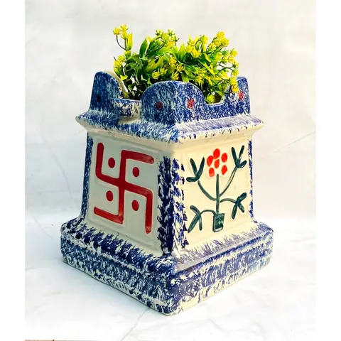 Painting Tulsi XXL, Zimmerpflanzentopf — HV-IND-162, H 30,5 × D 24 cm