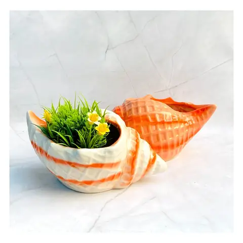 Big Conch, Zimmerpflanzentopf — HV-IND-164, H 10 × D 25,5 cm