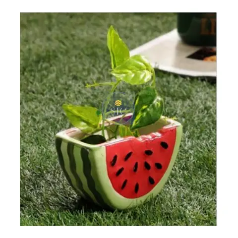 Watermelon Pot, Zimmerpflanzentopf — HV-IND-165, H 12,5 × D 14 cm