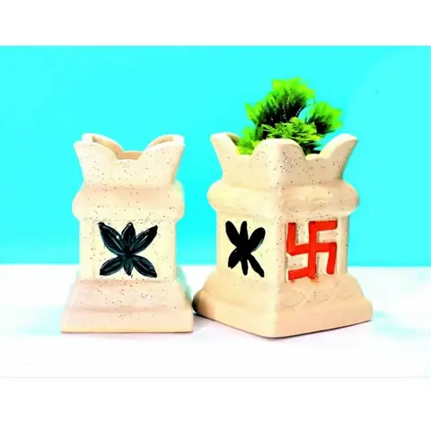 Jhalar Small Tulsi, Zimmerpflanzentopf — HV-IND-179, H 12,5 × D 12,5 cm