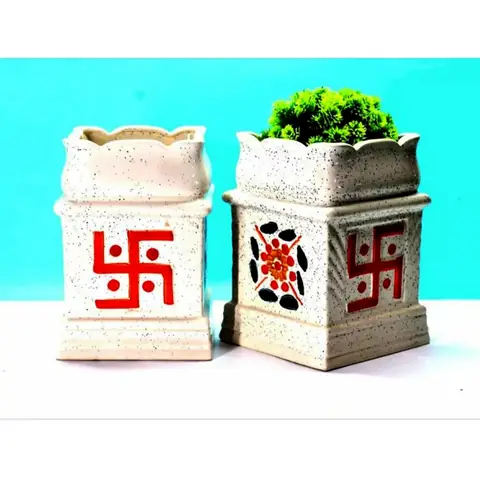 Medium Jhalar Tulsi, Zimmerpflanzentopf — HV-IND-180, H 30,5 × D 15 cm