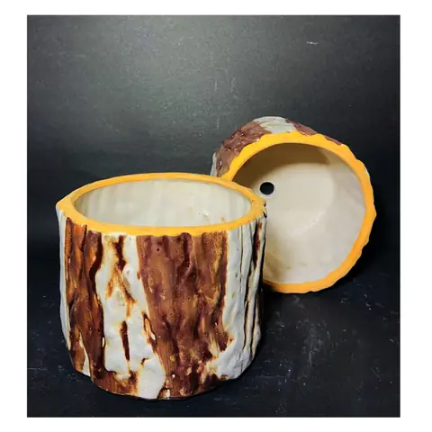 Medium Wooden Pot, Zimmerpflanzentopf — HV-IND-192, H 11,5 × D 15 cm