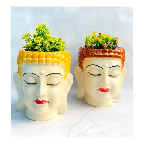 Big Cute Buddha, Sculptural pot — HV-STA-016, H 23 × D 18 cm