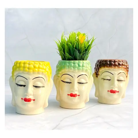 Small Cute Buddha, Sculptural pot — HV-STA-018, H 12.5 × D 9 cm