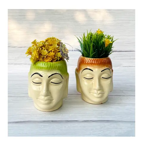 Small Buddha, Sculptural pot — HV-STA-020, H 10 × D 7.5 cm