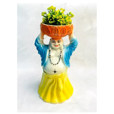 Big Laughing Buddha, Sculptural pot — HV-STA-024, H 38 × D 18 cm