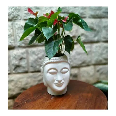 Sholder Buddha, Sculptural pot — HV-STA-029, H 18 × D 12.5 cm