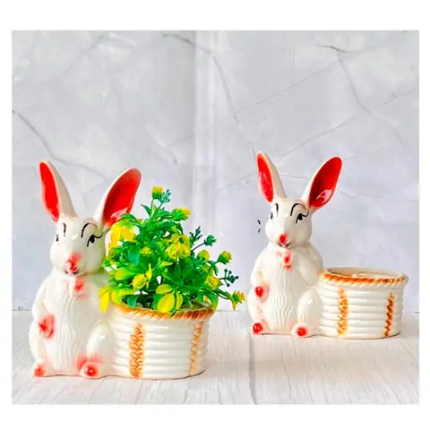 Rabbit Bucket Pot, Tierfigur-Topf — HV-ANI-012, H 19 × D 9 × L 18 cm
