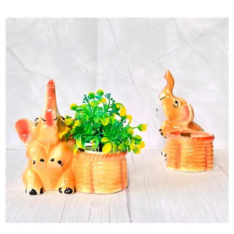 Elephant Bucket Pot, Tierfigur-Topf — HV-ANI-014, H 19 × D 9 × L 20,5 cm