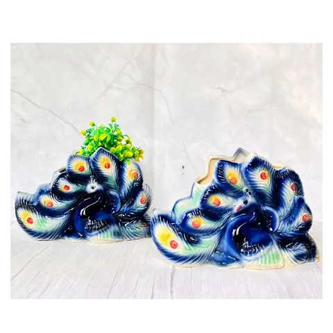 Dancing Peacock, Tierfigur-Topf — HV-ANI-019, H 20,5 × D 12,5 × L 25,5 cm