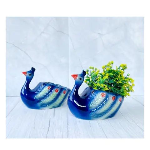 Queen Peacock, Tierfigur-Topf — HV-ANI-027, H 11,5 × D 20,5 cm