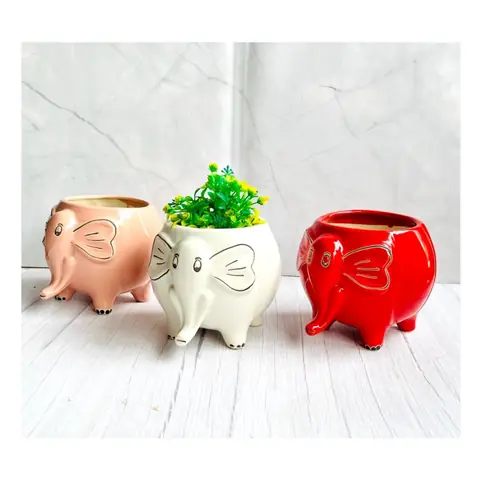 Big Elephant, Tierfigur-Topf — HV-ANI-031, H 15 × D 18 cm