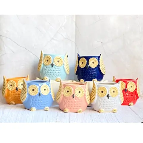 Medium Owl, Tierfigur-Topf — HV-ANI-032, H 15 × D 14 cm