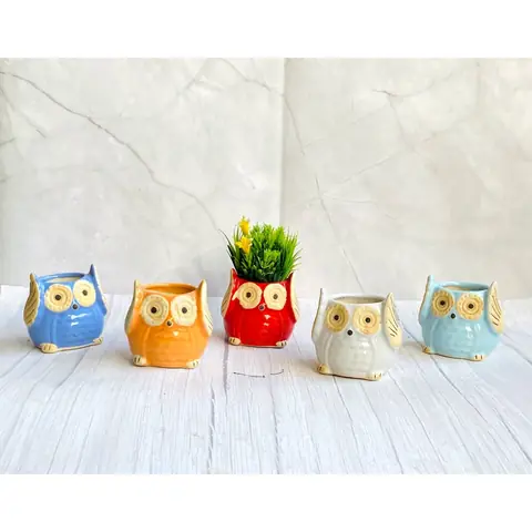 Small Owl, Tierfigur-Topf — HV-ANI-033, H 10 × D 7,5 cm