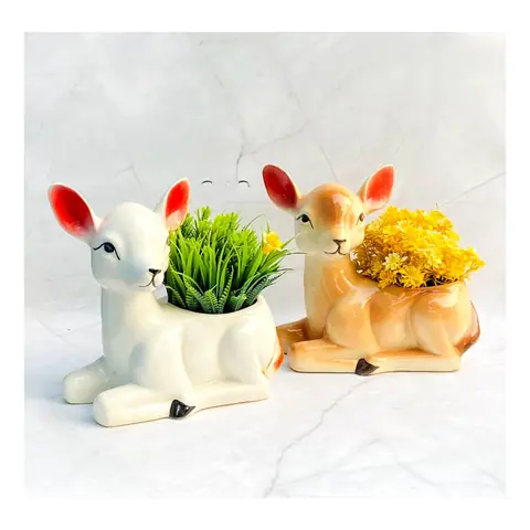 Deer, Tierfigur-Topf — HV-ANI-041, H 20,5 × D 20,5 cm