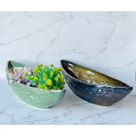 Bonsai planter — HV-BON-015, H 10 × D 14 × L 43 cm