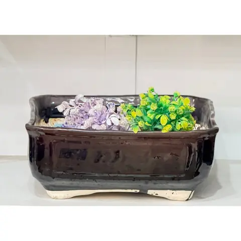 Bonsai planter — HV-BON-019, H 14 × D 35.5 × L 38 cm