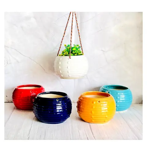 Round Dotted Hanging, Pot suspendu — HV-HNG-004, H 12,5 × D 15 cm