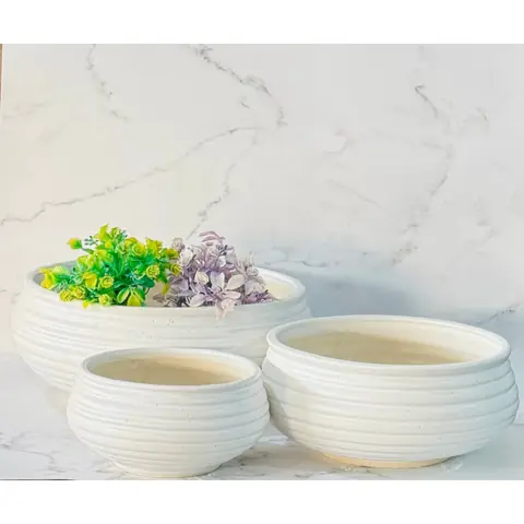 Topf-Set — 3-teilig, Topf-Set — HV-SET-033, H 12,5 × D 28 / H 11,5 × D 23 / H 9 × D 15 cm