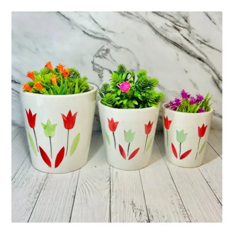 Tulip Bucket — 3-teilig, Topf-Set — HV-SET-085, H 20,5 × D 20,5 cm