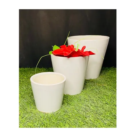 White Bucket — 3-teilig, Topf-Set — HV-SET-092, H 20,5 × D 20,5 cm