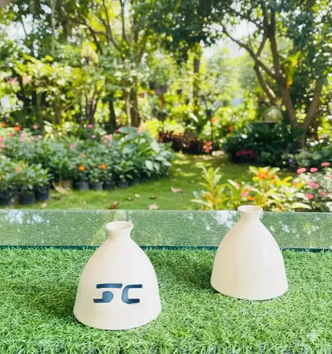 Decor vase — HV-VAS-017, H 12.5 × D 6.5 cm
