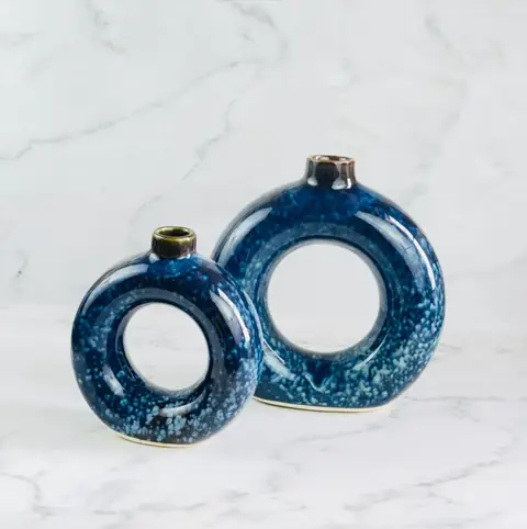 Decor vase — set of 2, Decor vase — HV-VAS-020, H 20.5 × D 5 / H 15 × D 5 cm