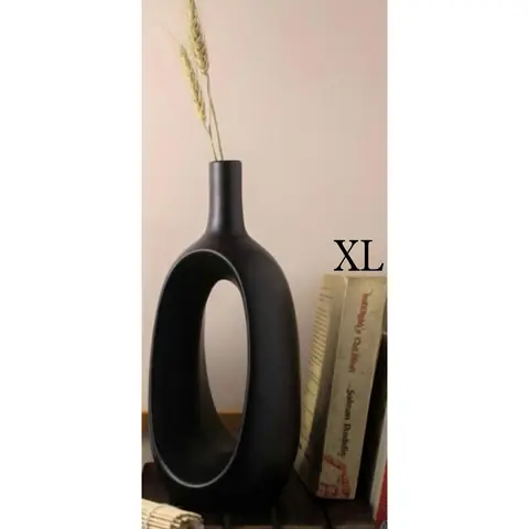 XL D Vase, Decor vase — HV-VAS-047, H 30.5 × D 5 cm