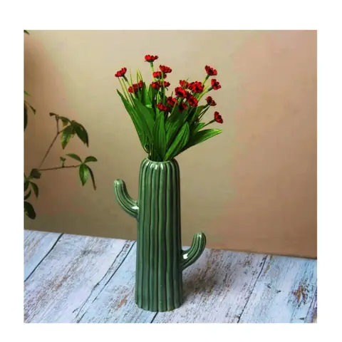Small Cactus Vase, Decor vase — HV-VAS-054, H 20.5 × D 4 cm