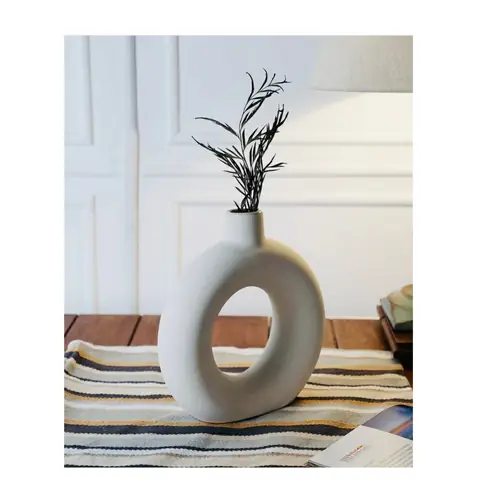 Medium Ring Vase, Decor vase — HV-VAS-057, H 26.5 × D 5 cm