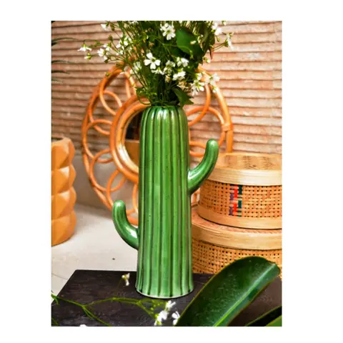 Big Cactus Vase, Decor vase — HV-VAS-058, H 26.5 × D 4 cm