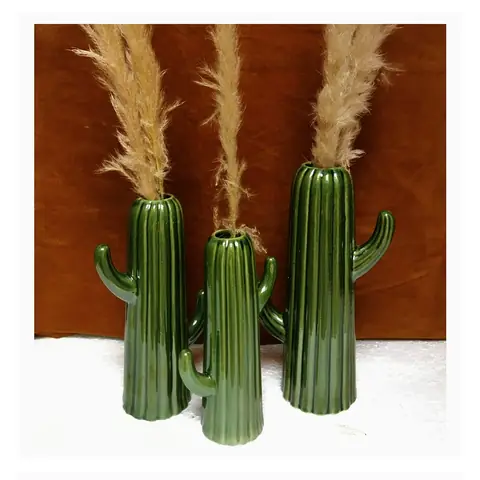 Cactus Vase — set of 3, Decor vase — HV-VAS-060, H 47 / H 23 / H 20.5 cm