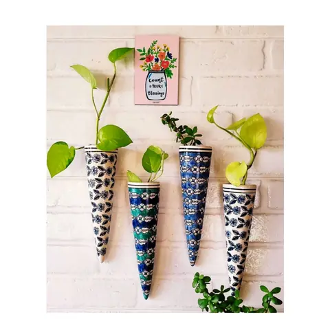 Wall Hanging Vase No. 2, Decor vase — HV-VAS-064, H 12.5 × D 6.5 cm